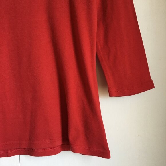 Ralph Lauren Red Eyelet Cotton Tunic Neck Shirt - Picture 6 of 16